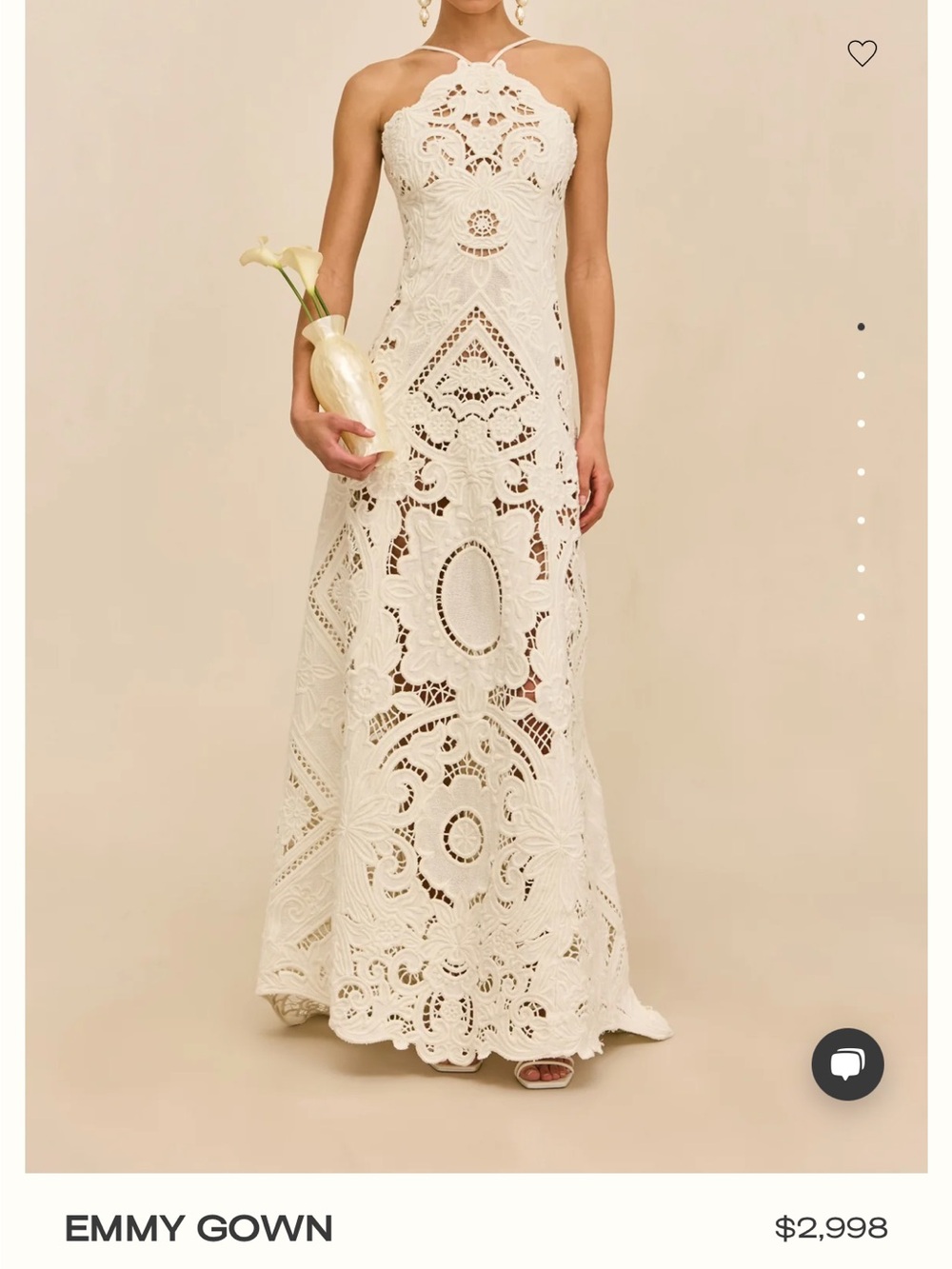 cult gaia Emmy Gown Ivory Crochet Halter Maxi Dress - currently sold out